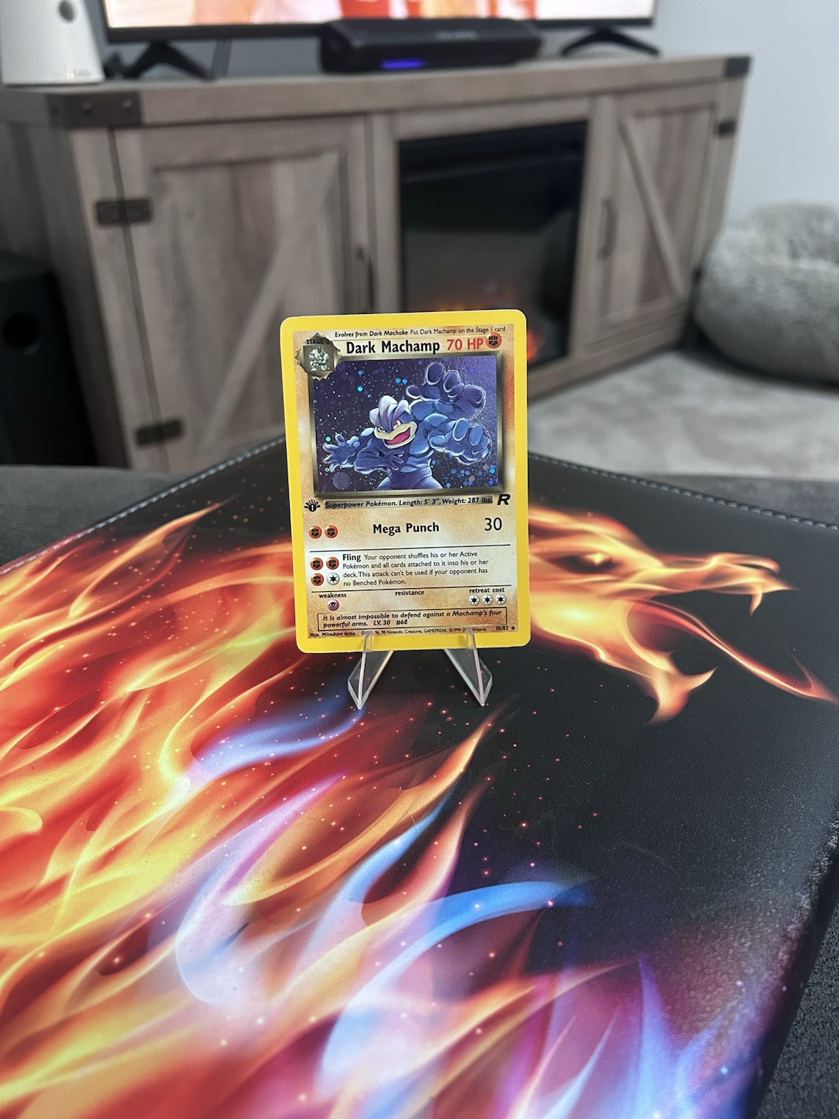 Dark Machamp 10/82 Team Rocket Holo 1st Edition Work Vintage Mint