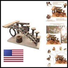 Tfwadmx Wooden Hamster Playground Platform Activity Set for Small Animals