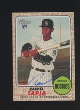 2017 Topps Heritage Real One Raimel Tapia Rockies RC Rookie ON CARD AUTO. rookie card picture
