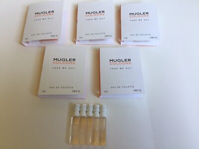 Lot Of 5 X MUGLER Cologne Take Me Out Eau de Toilette Spray 0.06 Oz/ 2 ML EACH