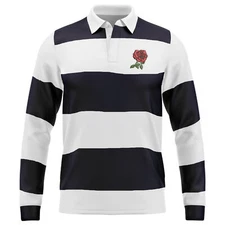 England Red Rose Rugby Shirt For Men St George's Day Embroidered Pocket Desig...