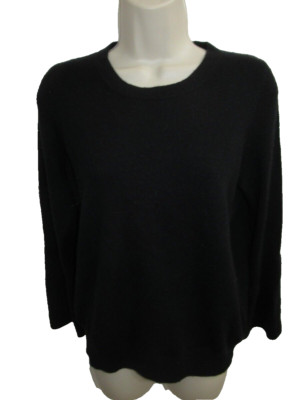 Repeat 70% Wool 30% Cashmere Black Crew neck Sweater Size 34 XXS