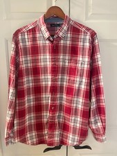 Nautica Dress Shirt Mens Large Button Up Red Plaid
