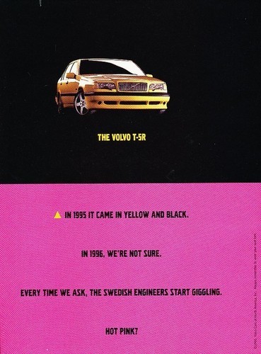 1996 Volvo 850 T-5R 2-page Original Advertisement Print Car Ad J544