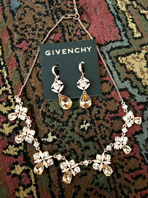 Givenchy Rose Gold Necklace & Earrings Set | eBay