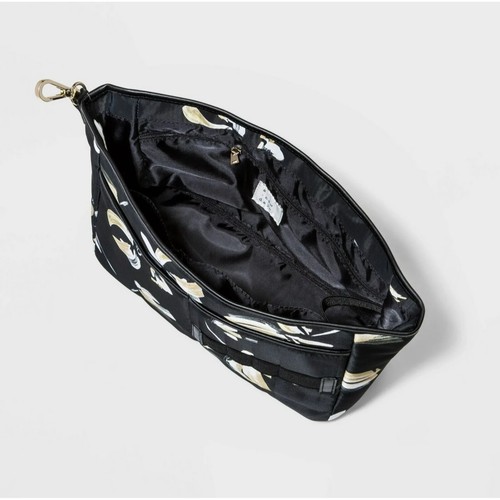 NWT Womens Floral Print Black Bag Organizer Insert - A NEW DAY - Pockets Clip - Picture 2 of 7