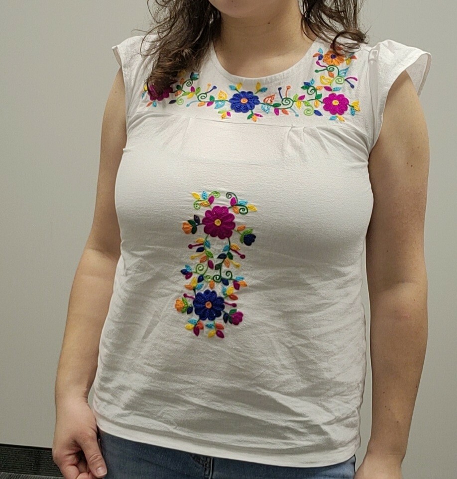 Blouse Brodée Artisanale Du Nicaragua - Taille 14 (équivalent 18) - 100% Coton - Neuf Sans étiquettes
