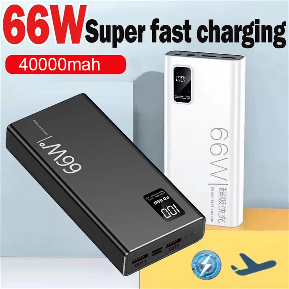 66W 40000mAh Power Bank 2 USB Portable Super Fast Charger External Battery Pack - Image 2 of 4