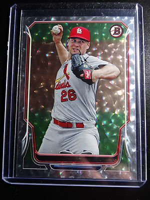 2014 Bowman #12 Trevor Rosenthal Cardinals No Name No Foil Error Silver Ice Card