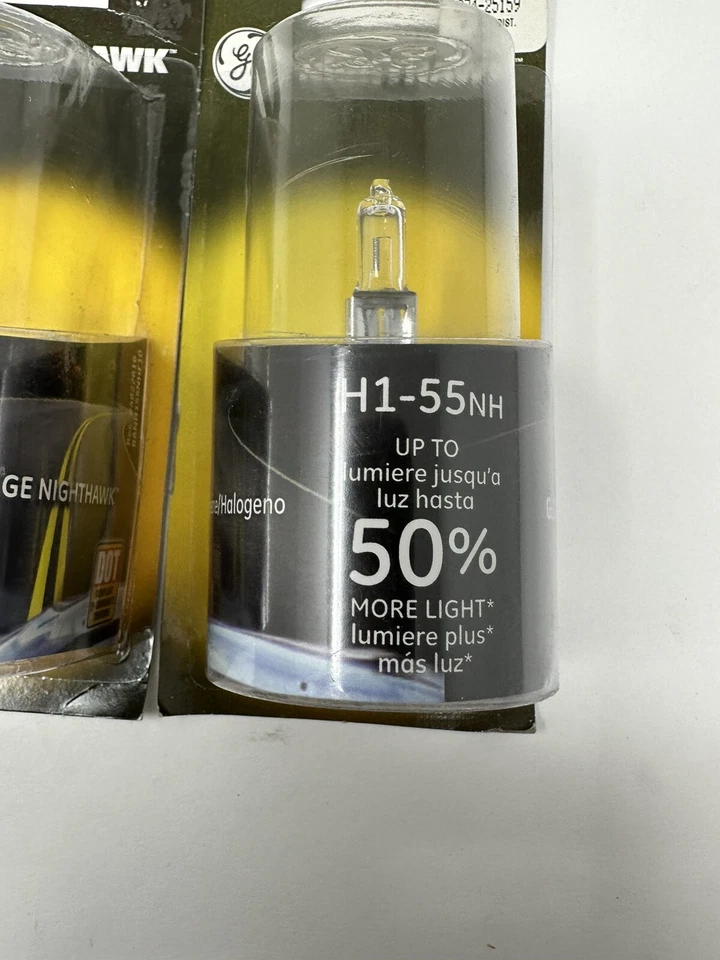 2 pack of GE Nighthawk H1-55NH Headlight Bulb H1-55NH/BP 12V * New Foto 2 de 3