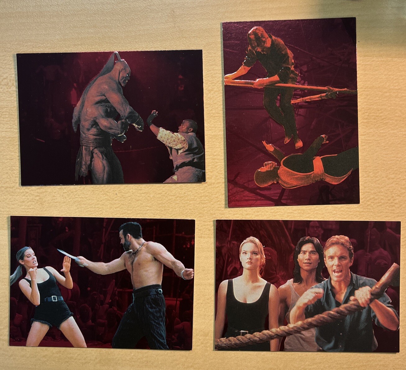 Mortal Kombat 1995 Skybox Red-Foil Embossed Set Of 4 Cards, F1-F4, NM-MT