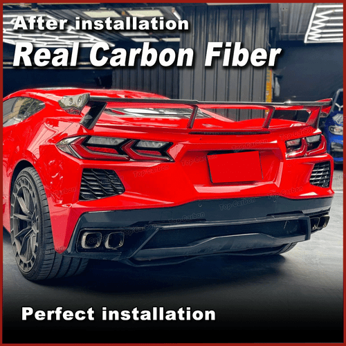 Alerón trasero de carbono alerón labio se adapta a Chevrolet Corvette Stingray C8 20-22 - Imagen 4 de 12