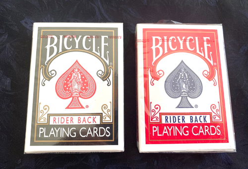 Sealed Vintage 2 - Decks Bicycle Rider Back Poker 808 Red & Blue