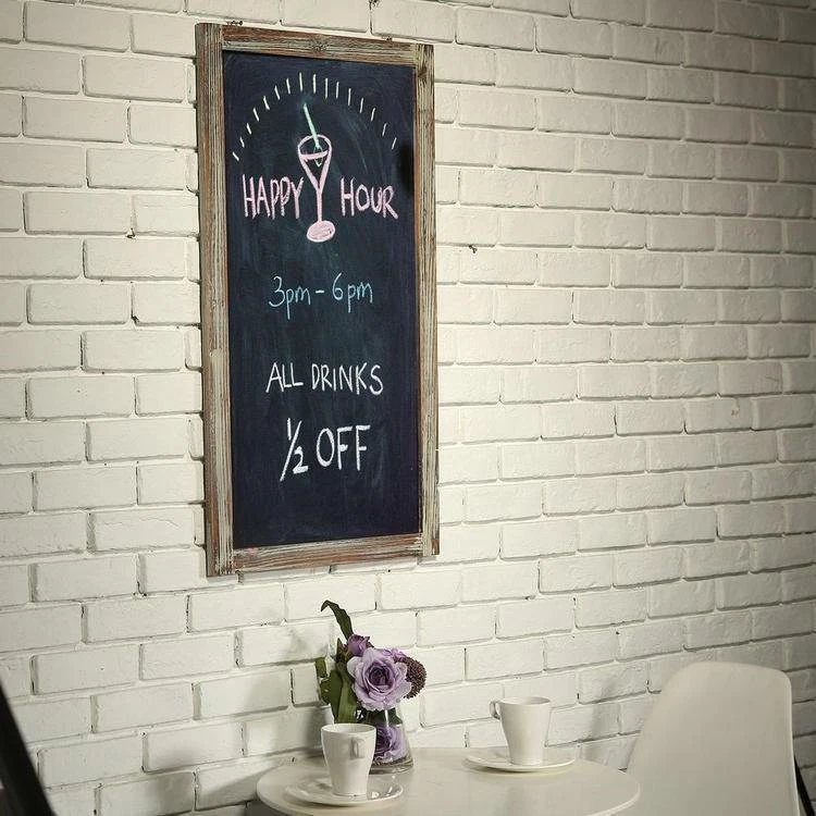 35-Inch Rustic Wall-Mounted Hanging Torched Wood Frame Chalkboard/Message Board - Image 2 of 4