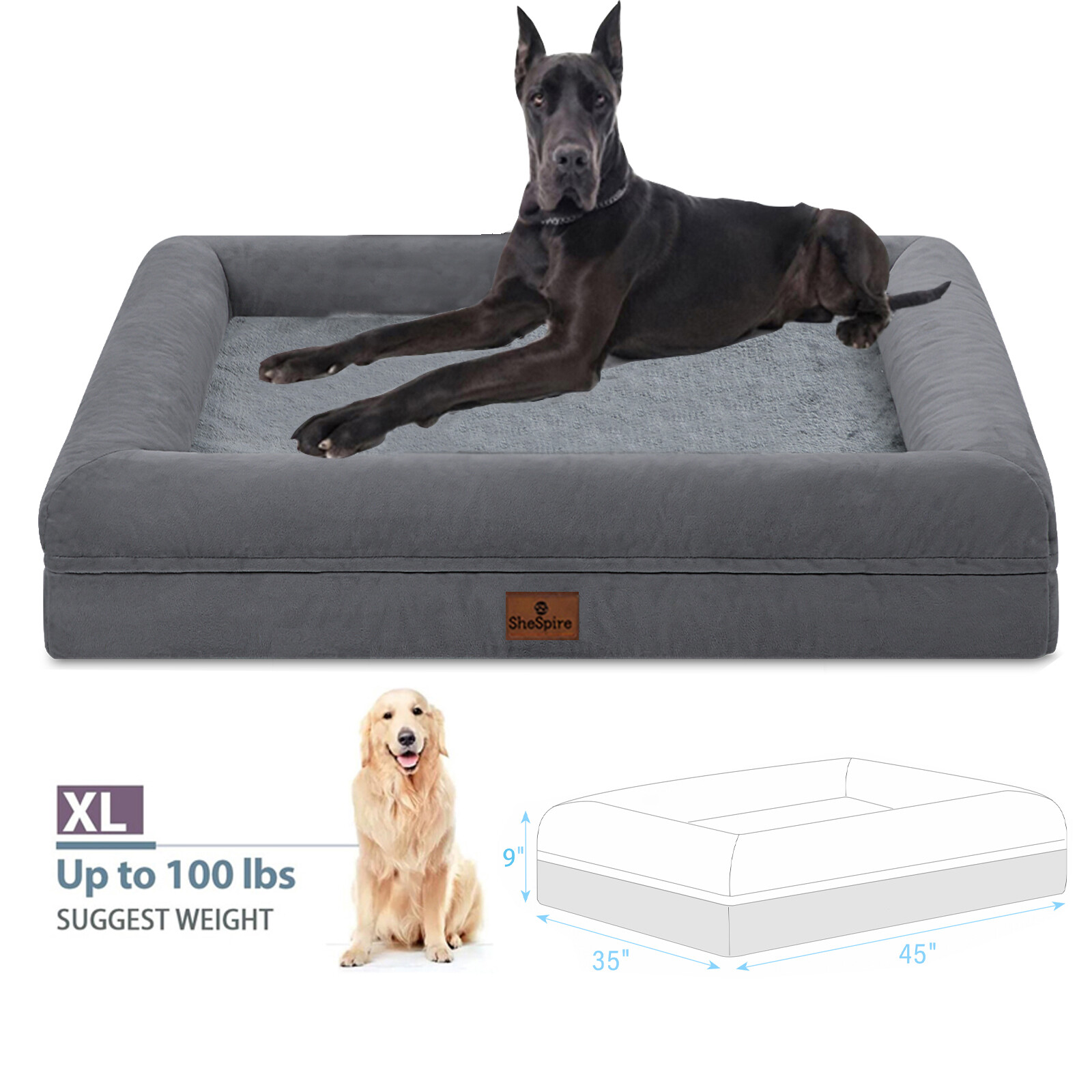 XLarge Orthopedic Memory Foam Dog Bed Washable Pet Mattress Waterproof Dog Bed eBay