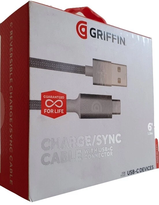 GENUINE GRIFFIN 1.8M USB TYPE C CHARGER CABLE SAMSUNG S8 S9 S10 PLUS S10e S20 - Image 4 of 4