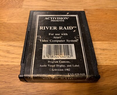 RIVER RAID - ATARI 2600 PAL VIDEO GAME CART ACTIVISION BLACK LABEL RARE - TESTED