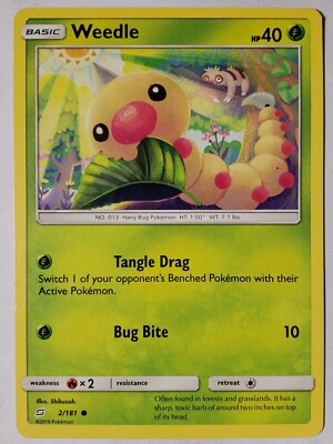 Weedle 2/181 PL - B1G1F Team Up Pokemon Card - Shibuzoh Art