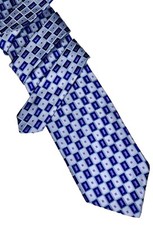 Vintage City of London Men's 100 Silk Tie Purple, Royal Blue  Lavender Geo