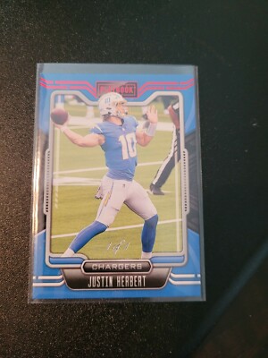 2021 NFL Playbook Justin Herbert Red #65 1 of 1 2nd Year SSP