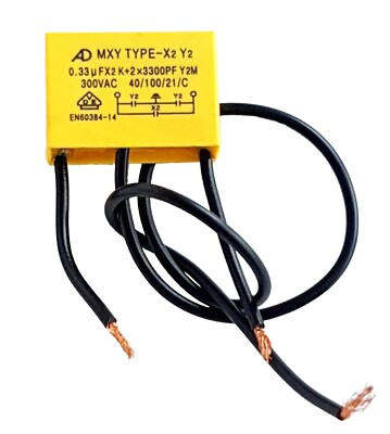 Safety capacitor X2 Y2 300vAC (0.33uF group2) + 2x(3300pF group 2