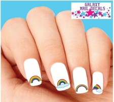 Waterslide Rainbow  Nail Decals - Set of 20 Colorful Rainbows Assorted