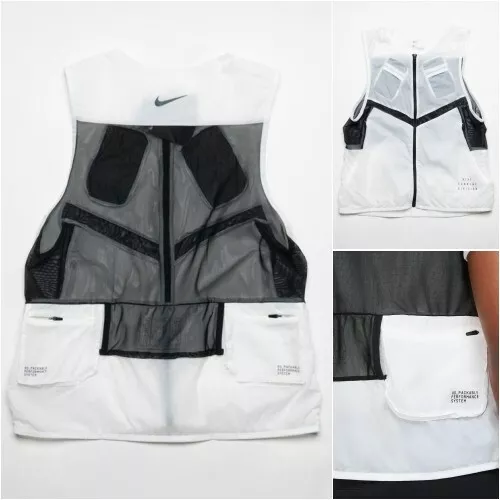 NIKE RUN DIVISION PINNACLE MEN'S LIGHTWEIGHT RUNNING GILET VEST WHITE  DA1319-100