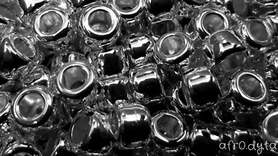 100 bis 1000 Metallic Silber Chrom Pony Perlen 9x6 mm Fassform 4 Schmuck 