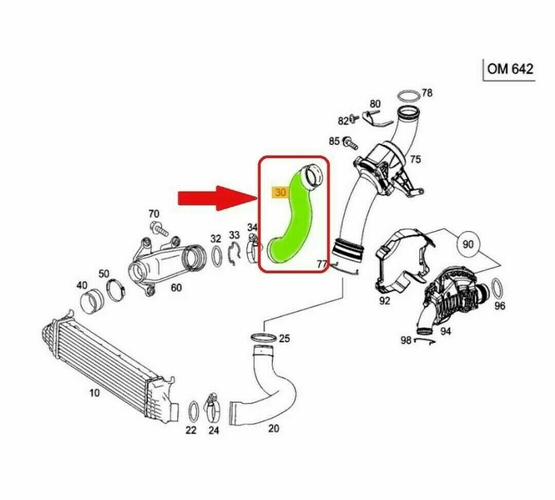 Intercooler Hose For Mercedes S-Class W221 S320 S350 CDI A2215281482 Turbo