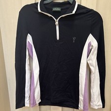 Golfino Womens Performance Golf 1/4 Zip Pullover Polo Shirt Black Size 6 size sm