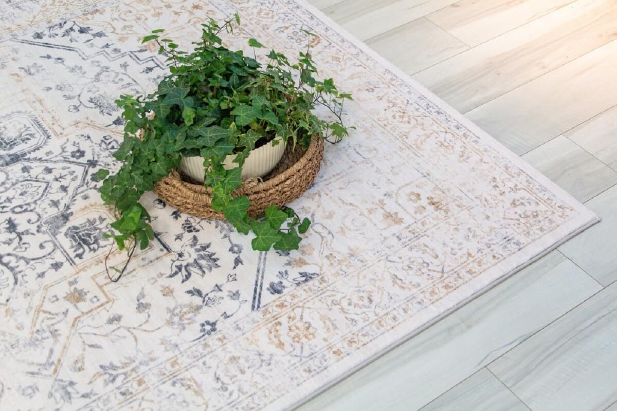 Восточный ковер размером 5 Х 8 дюймов, серый с золотом