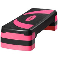 31'' Club Fitness Aerobic Step Adjust Exercise Stepper w/Risers 4'' - 8'' Pink