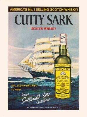 Vintage Cutty Sark Whiskey Reproduction Print Advertising 17x12
