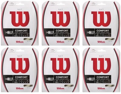 6 Sets Wilson NXT Comfort 17 Gauge 1.24mm Tennis String Set