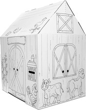 Cardboard Barn, Kids Art & Craft Activity, 32"X26"X40" Fort | Made in USA, Custo