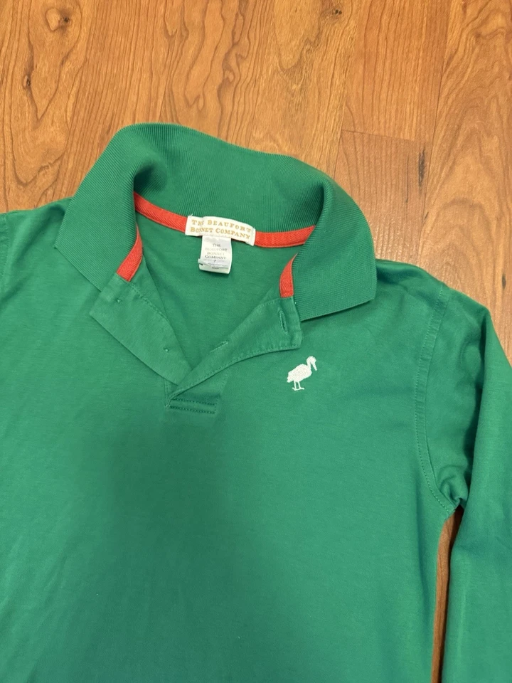 Beaufort Bonnet Company Boys 7 Green Christmas LS Prim & Proper Polo Shirt - Image 3 of 4