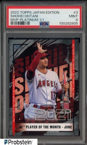 2022 Topps Japan Edition MVP Platinum #3 Shohei Ohtani 1/1 PSA 9 MINT