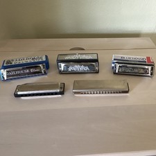 LOT of 5 Harmonicas - Blues Band, Echo, GLH, Hot Metal, Jailhouse Blues