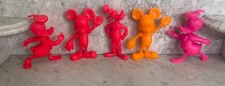 5 Vintage Plastic Mickey Mouse Goofy Donald Duck LOUIS MARX  Co. WALT DISNEY