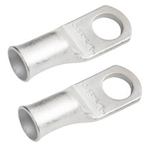SELTERM 2pcs 4 AWG 5/16" Stud Tinned Copper Wire Lugs, Battery Lugs, Ring Ter...