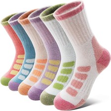 Anlisim Kids Merino Wool Hiking Socks Boys Girls 8-12 Years, Green/Blue/Pink