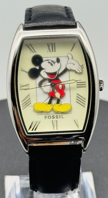 Fossil Black and Gold Mickey Mouse Watch with Mickey Mouse pin Disney100: Fossil Previews Mickey Mouse Watches, Leather  main image 4