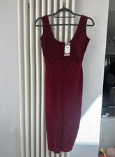Women’s Boohoo Burgundy Bodycone Dress Size 10