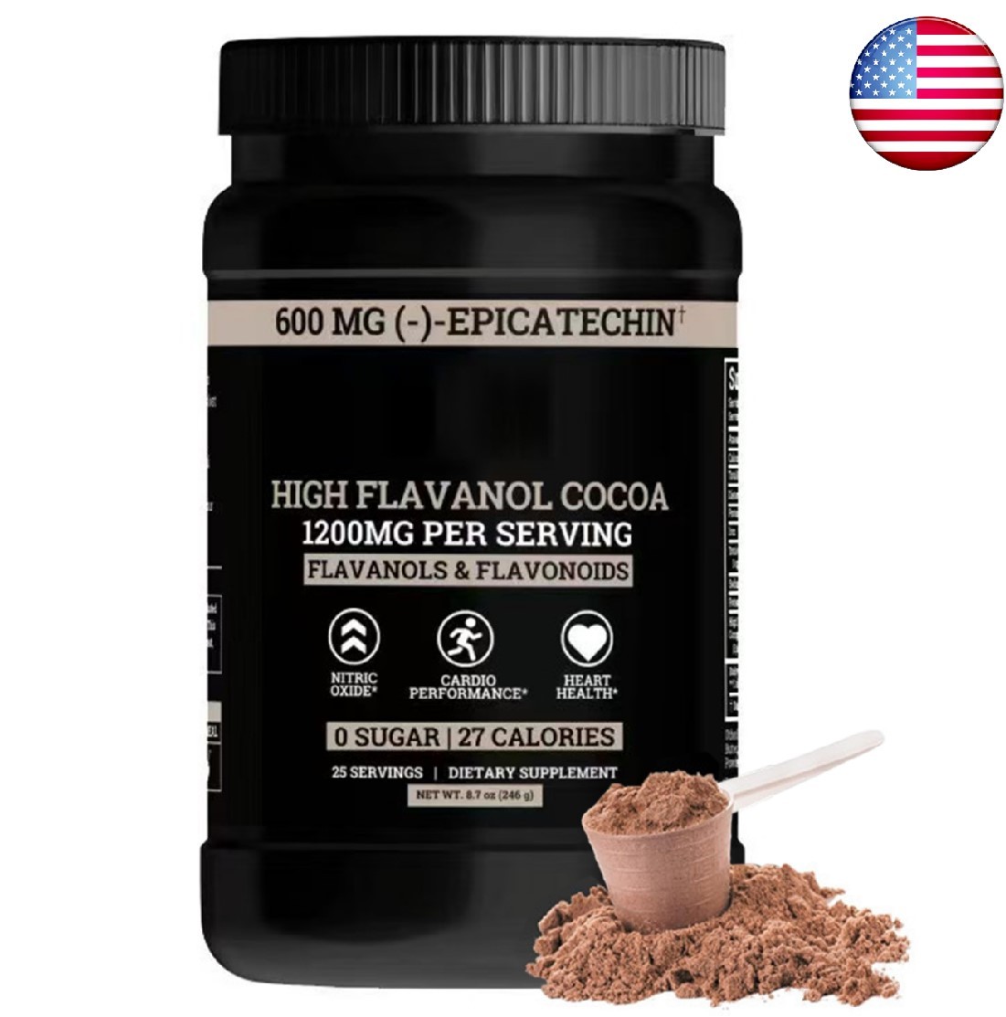 Black Forest High Flavanol Cocoa Powder and Flavonoids Supplements 1200mg