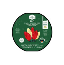 Holiday Time 100 Count Warm White  Red LED Super Bright C9 Christmas Lights