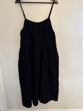 Old Navy Women Dress XX Large Black Cotton Gauze Tiered Pockets Peasant Boho