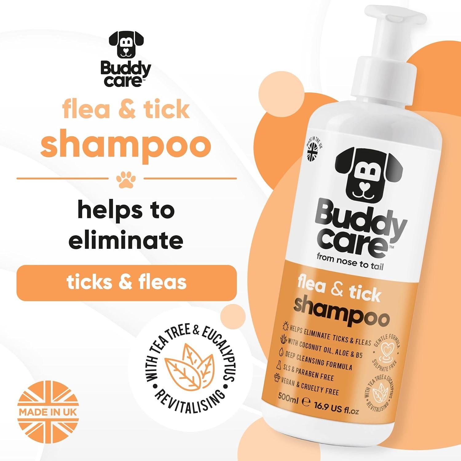 Shampoing pour chiens Buddycare formule anti-tiques et puces à action rapide 500ml - 4