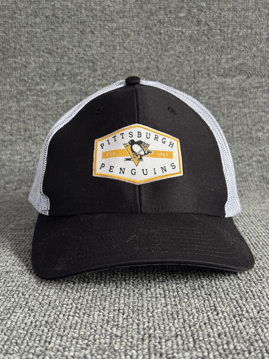 '47 Brand Pittsburgh Penguins Trucker Hat Snapback NHL Black White One Size