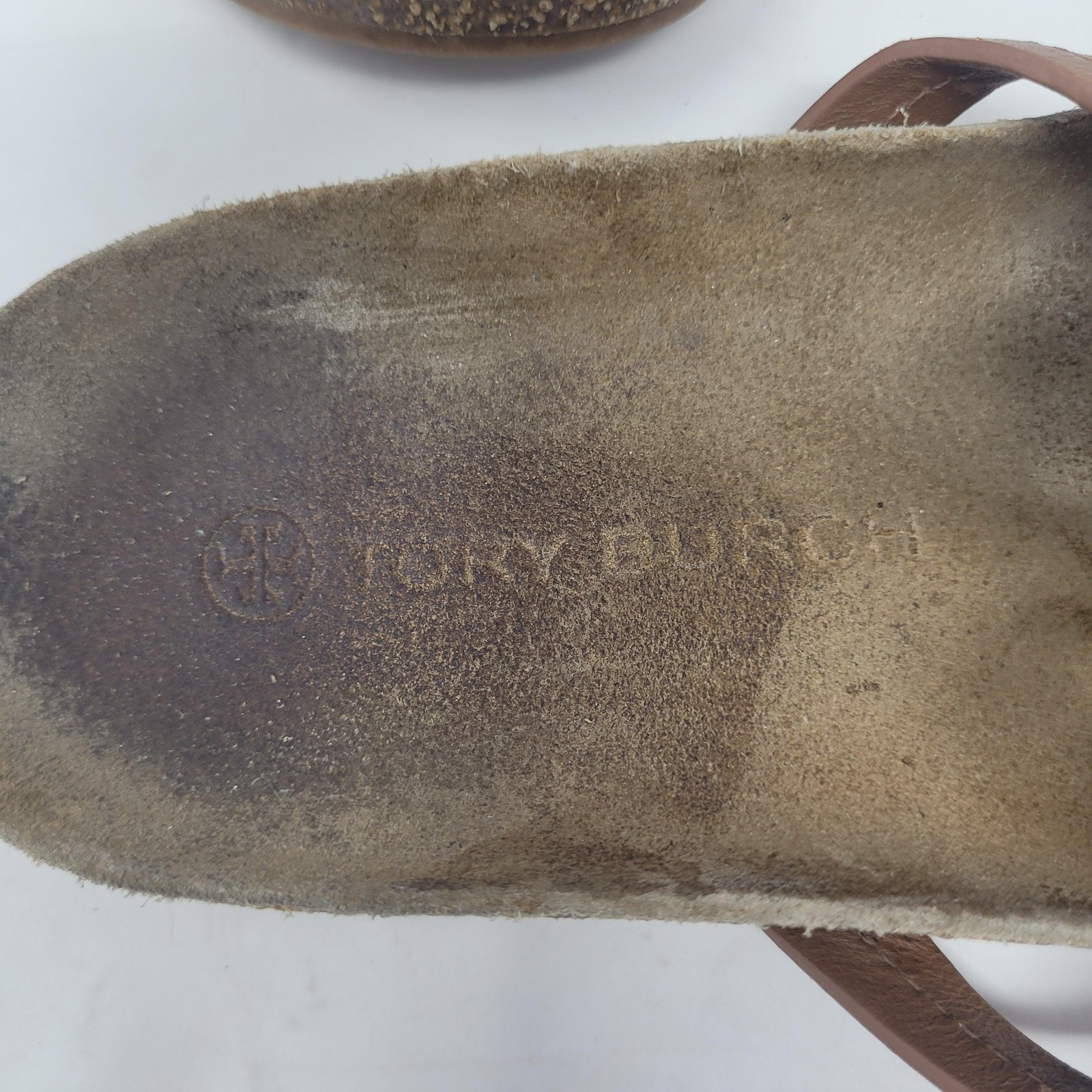 Tory Burch Sandals 8M Miller Cloud Cuoio Brown Calf Leather Cork Thongs Sandals thumbnail 7