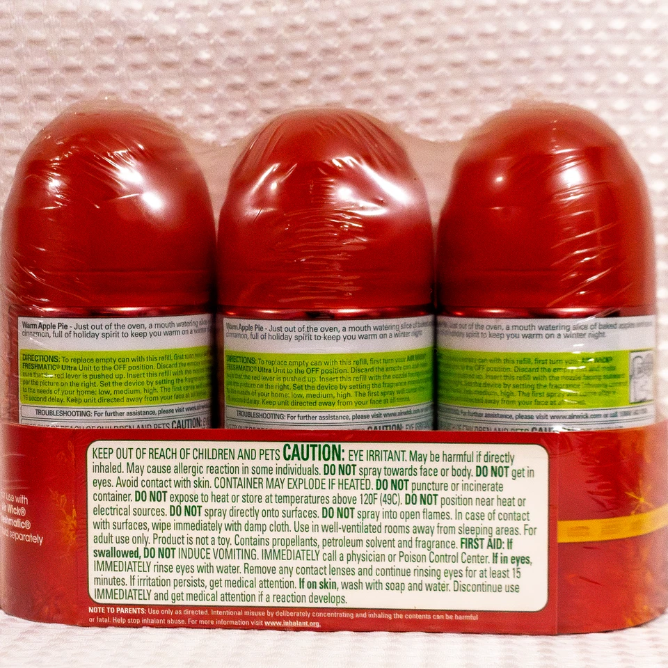 3-Pack Air Wick Freshmatic Ultra Warm Apple Pie Automatic Spray Refill - SEALED - Image 2 of 4